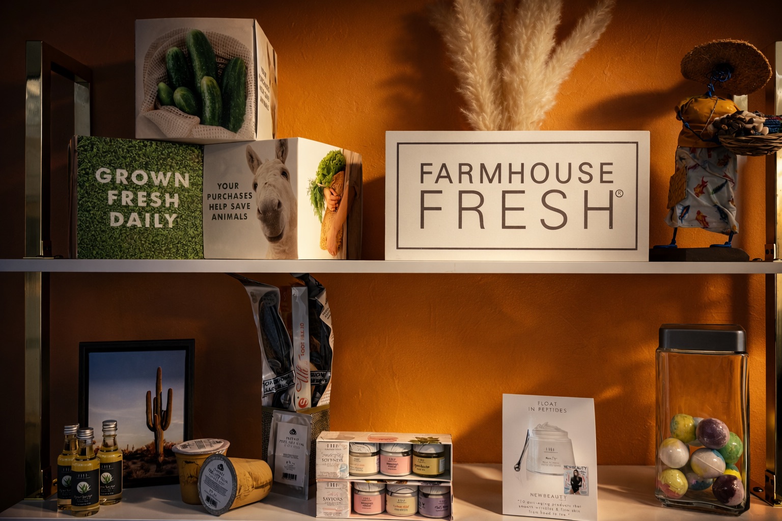 FarmHouse Fresh products displayed in Patti's studio